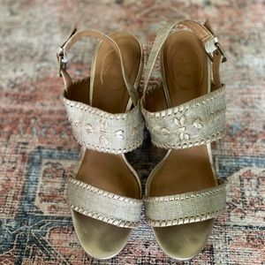 Jack Rogers gold wedges!